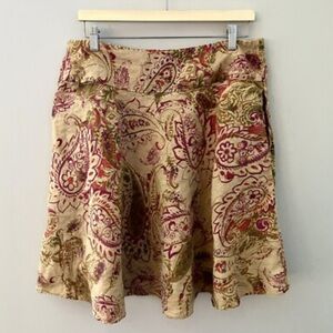 Lauren Ralph Lauren Sz 4 Linen Midi Skirt